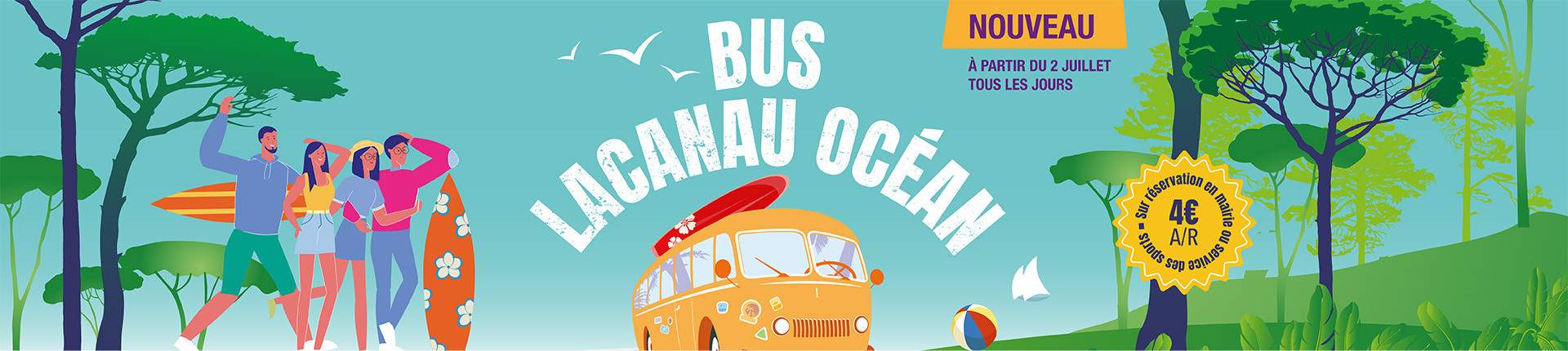 Bus plage Lacanau été 2022